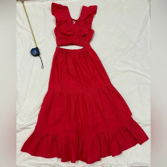 Japna Red A-Line Skirt - Picture 2 of 14